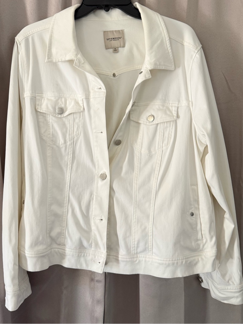 Liverpool White Denim Trucker Jacket - Women's